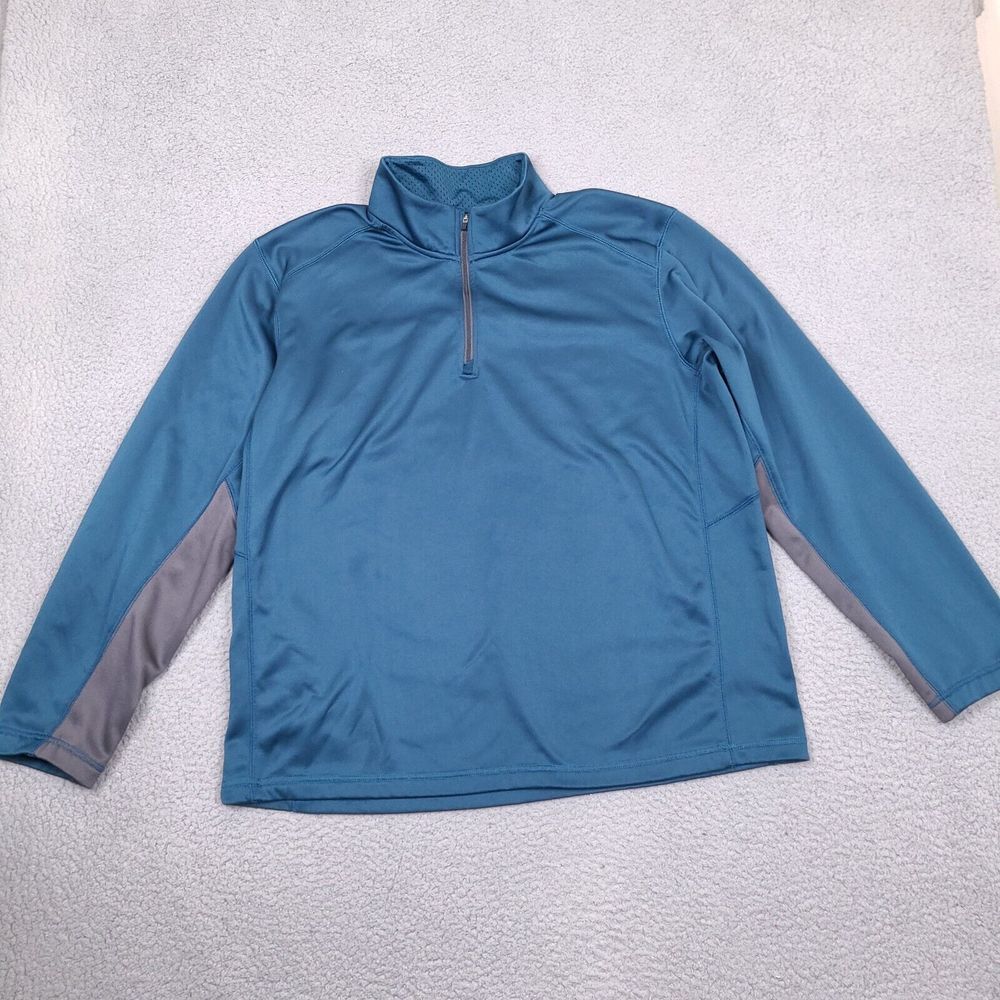 MTA Sport Sweater‎ Men's XL Blue Tech Fleece 1/4 Zip Pullover Long Sleeve